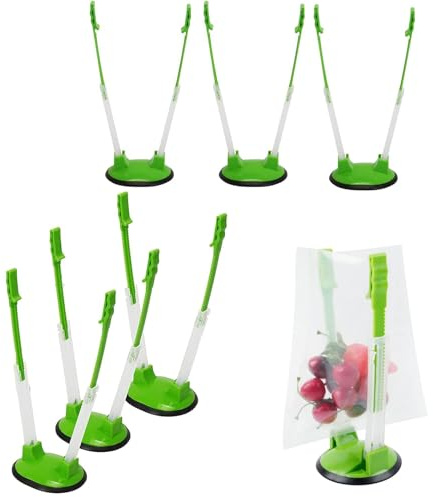 Baggy Racks, 6PCS Baggy Rack Holder for Food Prep Bag, Baggy Rack Holder for Food Prep Bag, Adjustable Sandwich Bag Stand Holders, Adjustable Bag Holder, Plastic Reusable Freezer Bag Racks Holders