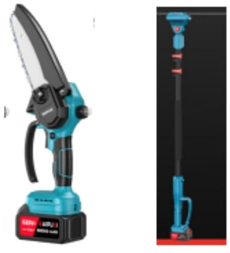 2-in-1 Akku Hochentaster & 6 Zoll Mini Kettensäge mit Teleskopstange bis 4,8 m, 800W bürstenloser Motor, Astsäge mit 2×4000mAh Akkus, kompatibel mit Makita 18V Akku, ideal zur Baum- und Gartenpflege