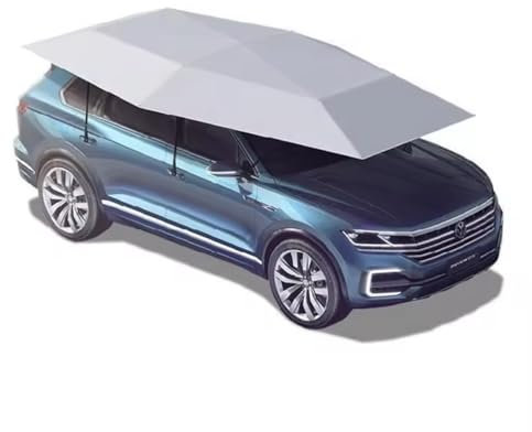 DRFGHK Abri de Voiture Pliable et Pare-Soleil, Tente de Voiture Universelle et Mobile, auvent de Voiture avec télécommande, pour Tente de Camping, Gris argenté - 4,5 x 2,3 m