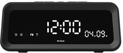 Knowlife Réveil Haut-Parleur sans Fil, Enceinte Connectée avec Affichage de la Température, Lecteur Musical Multifonction pour Chambre Bureau Salon - Détente et Confort