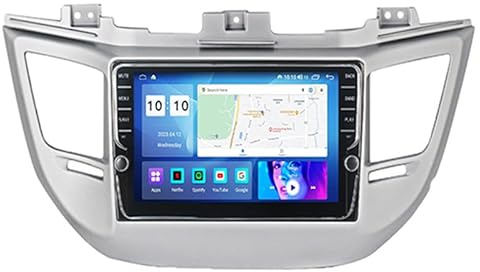 9 Zoll Bildschirm Doppel Din Autoradio Mit GPS Navi Für Hyundai Tucson 2014-2018 Android 15 Autoradio GPS Unterstützen DAB+ Lenkradsteuerung 4G WiFi Bluetooth Carplay,4 Core WiFi 2G+32G