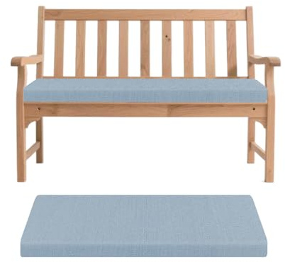 Generisch Bankauflage, Abnehmbarem Sitzkissen Banks, rutschfeste Gartenbank Auflage, Waschbar Sitzauflage Banks für Innen Outdoor Fensterbank Couch ban k Eckbank Auflagen,Sky Blue,120x50x5cm