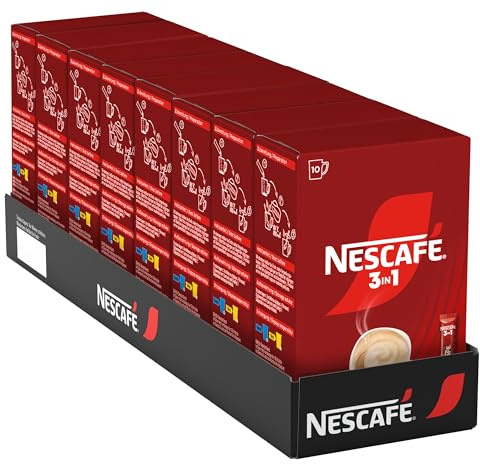 Nescafé 3-in-1 Getränkepulver-Sticks, Medium Roast, löslicher Bohnenkaffee mit Creamer & Zucker, koffeinhaltig, 8er Pack (8 x 10 Sticks à 15,5g)