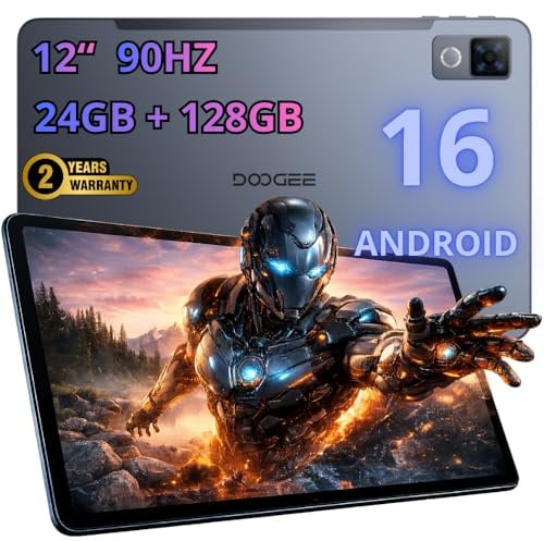 DOOGEE U12 | 12″ FHD+ 90 Hz IPS Display | 24GB RAM + 128 GB (erweiterbar bis 2 TB) | 13 MP + 8 MP Kamera | Dual-Band Wi-Fi | GPS | Bluetooth 5.3 | 2 Jahre Garantie | Nebelgrau