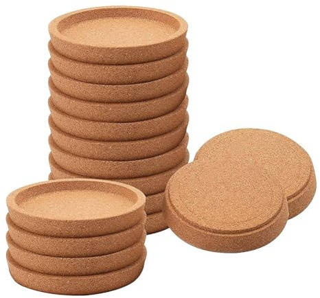 16 Pack Kork Untersetzer Absorbierende HitzebestäNdige Runde Kork Untersetzer für die Meisten Tassen in Dem BüRo oder zu Hause (16PCS)