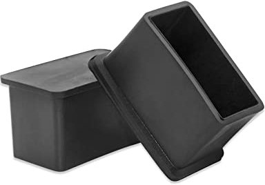 Flyshop Lot de 8 Capuchons rectangulaires en PVC Non marquants pour Pieds de Chaise, Pieds de Chaise, Pieds de Chaise, Housses de Table pour Meubles 15 x 30 mm (5/8 x 1-3/16), Noir