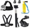 TEKCAM Action Camera Accessories Kit Compatible with Gopro Hero 13 12 11 10 9 8/AKASO EK7000/APEXCAM/Dragon Touch, Head Mount Chest Mount Strap Floating Hand Grip Selfie Stick Suction Cup Mount