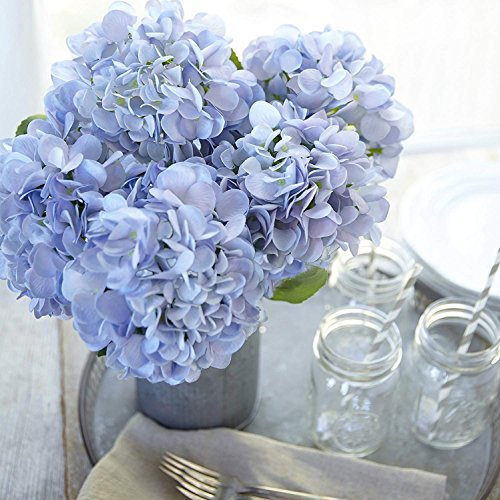Frmarche Fiori Artificiali Ortensia Finta Seta Bouquet da Sposa Flora per Home Feste Matrimoni Decor 2PCS (Blu)