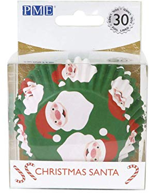 PME BC801 Natalizi Pirottini Rivestiti in Alluminio-Babbo Natale (30 unità), Paper, Bianco