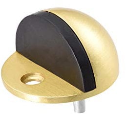 sourcing map Floor Door Stopper Screw Mount Door Holder Doorstop Sound Dampening Zinc Alloy Brushed Gold Tone