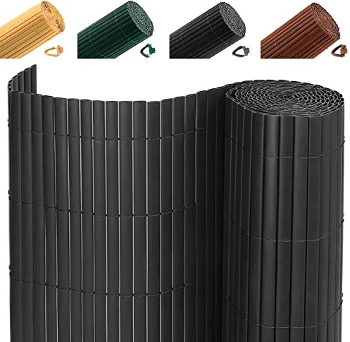 INMOZATA PVC Garden Screening 1.5m High Privacy Fence Screening Privacy Protective Screens for Garden, Backyard, Balcony, Terrace (Grey,1.5x3m)
