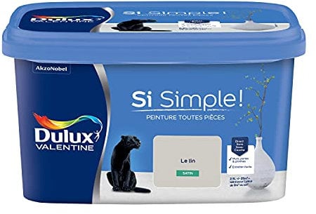 Dulux Valentine Peinture Si Simple Peinture Intérieure Toutes Pièces - Peinture Mur et Plafond, Porte et Plinthe - Couleur : Le Lin Satin - 2,5 L