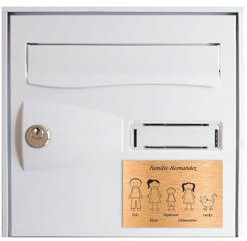 DECOHO - Plaque de Maison personnalisée Family - Plaque boîte aux Lettres Plastique Couleur cuivre - 5 Membres, Gravure Laser, 12x8 cm, a - Cuivre