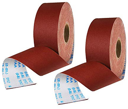 2 Rolls 120 Grits Sandpaper Roll Abrasive Sanding Roll Polishing Grinding Tools Used for Woodcarving, Root Carving and Core Carving 10m x 100mm