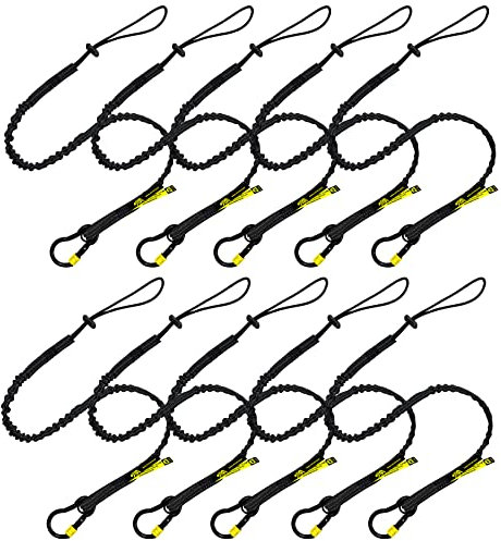 BearTOOLS Black Screw Lock Safety Lanyard 3 Foot Safety Tool Lanyard, Tough Lanyard with Carabiner, Adjustable Loop End, Ultra-Durable, Premium Quality Materials Ideal for Scaffold, Construction (10)