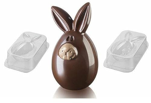 silikomart | Stampo per Cioccolato Termoformato Riutilizzabile LUCKY BUNNY, Confezione da 1 Stampo per Uovo di Cioccolato, Forma Coniglietto, 285 x 150 h 58 mm, Made in Italy