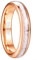 Phyonio Anello in Tungsteno Oro Rosa Donna 4mm con Marmo Bianco Anello di Promessa di Fidanzamento di Nozze Comfort Fit Taglia 10