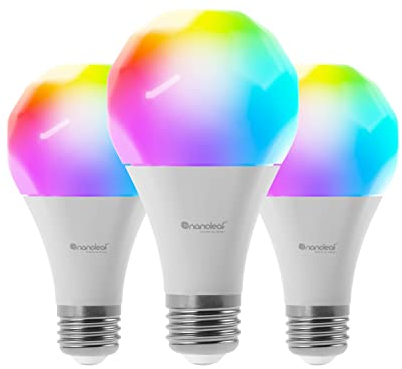 Nanoleaf Essentials | Smart A19 Bulb | 800Lm | White | 2700K-6500K | 120V-240V | E27 V2 - 3PK