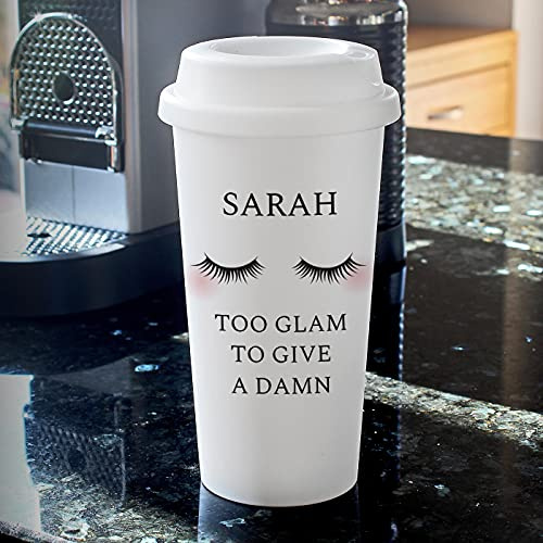 Ceylon Teabox Personalised Eyelashes Insulated Reusable Eco Travel Cup Personalised Mug Gift Personalised Mug