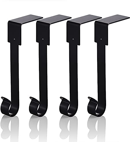 Runmeihe Set Von 4 Weihnachtssocken Haken, Metall Weihnachten Strümpfe Hängehaken Für Weihnachten Deko, Kaminofen Clip Haken Für Strümpfe(Schwarz)