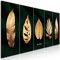 decomonkey Bilder Precious 225x90 cm 5 Teilig Leinwandbilder Bild auf Leinwand Vlies Wandbild Kunstdruck Wanddeko Wand Wohnzimmer Wanddekoration Deko Pflanzen Laub Abstrakt Monstera en Schwarz