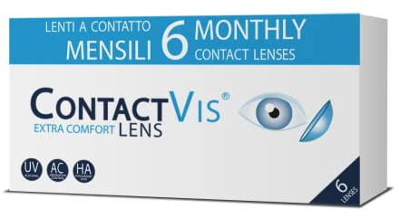 ContactVis Extra Comfort Lens, 6 Lenti A Contatto Mensili per la correzione della miopia -2.25