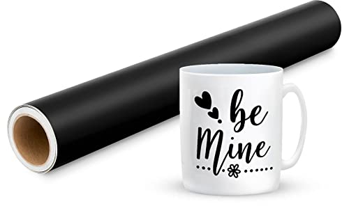 Prime Vinyl 11Ft Matte Black Vinyl for Cricut - 30.5 x 335.5 cm Black Permanent Vinyl Roll for Silhouette Cameo, Cutting Machine, Home Decor, Cups, Car Window