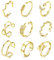 Milacolato 9cs Ringe für Damen,Verstellbare Ringe Set,Herz Stern Mond Schmetterling Blatt Ring Set,Offener Fingerring Daumen Ring Set für Frauen Mädchen Schmuck Gold