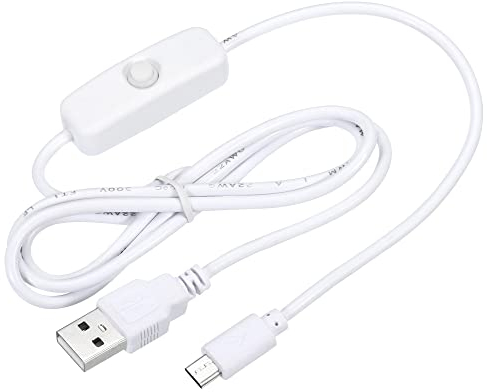 sourcing map 501 EIN/AUS Schalter USB-Stecker zu Mikro USB Netzkabel 100cm Weiß