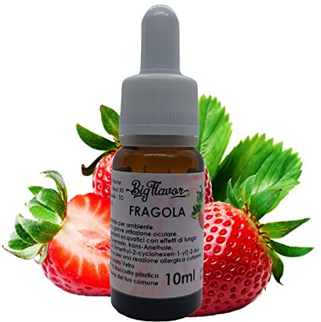 Olio essenziale FRAGOLA Extra concentrato puro 100% per Ambiente, Diffusori, Aromaterapia e altro 10ml.