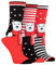 Coca-Cola Femme Ours polaire Chaussettes en coton Paquet de 3 Noir/Blanc/Rouge 37-42