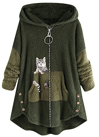 MICKURY Wrst Bhvr Hoodie,Strickjacken Damen Kapuzenpullover Damenblau Pullover Damen Strickjacke Pink Gestreifter Pullover Casablanca Pullover(Grün,5XL)