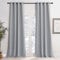 KGORGE Thermovorhang mit Ösen Verdunklungsvorhänge Wohnzimmer Gardienen 2-Set 245 x 140 cm(HxB) Verdunkelnde Vorhänge Hellgrau Ösenvorhang Blickdicht Gardinen Hitzeschutz
