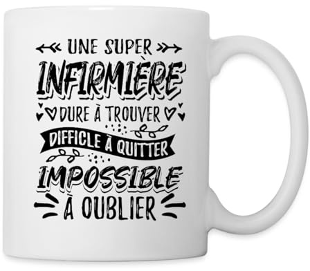 Spreadshirt Super Infirmière Cadeau Retraite Humour Mug Blanc