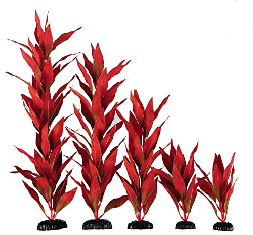 Red Silk Aquarium Fish Tank Plant Decoration Ornament Various Sizes (Red Silk 30cm)