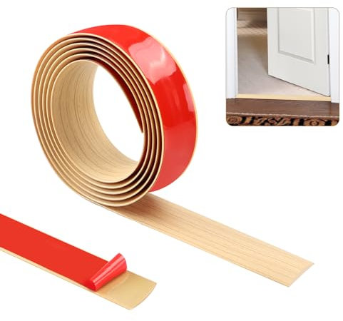 Bande de seuil, bandes de garniture de porte de tapis,bande de séparation de porte de sol auto-adhésive, bande de garniture de bord (4cm, Grain de chêne)