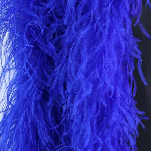6-lagiges, flauschiges, farbiges Straußenfedern-Boa-Band, 1/2/3/4 Meter, Hochzeit, Party, Kleidung, Kleid, Schal, Dekoration, Nähen, Basteln, Pflaume-Blau, 3 Meter