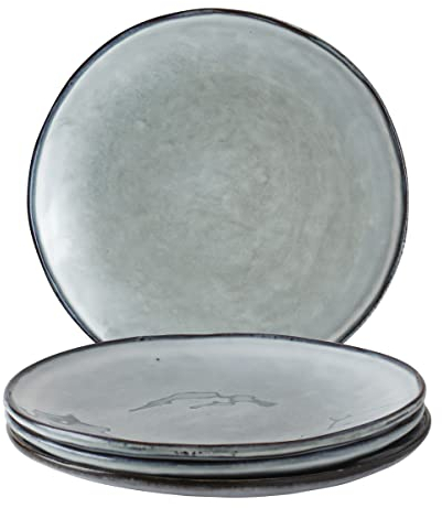 Dutch Rose Organic Geschenkset 4 Teller 26,5 cm blau Steingut