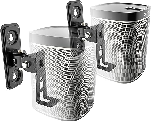 RICOO 2 x Lautsprecher Wandhalterung für Sonos Play :1™ LH431-B Lautsprecherwandhalterungen Boxenhalterung Wand Lautsprecherhalterung schwenkbar neigbar Wandhalter HiFi Audio Boxen Halterung