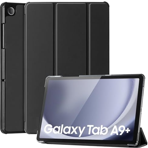 CoBak Custodia per Samsung Galaxy Tab A9+/ A9 Plus (SM-X210/X216/X218) 11 pollici, Cover Nuova in pelle PU ripiegabile da con Funzione Auto Sleep/Wake (Nero)