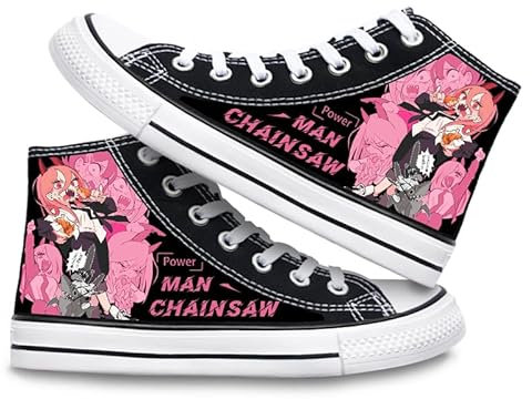 Anime Junge Mädchen High Heel Canvas Schuhe Süße rutschfeste atmungsaktive verschleißfeste Sneakers 36-44 (Black D,38)