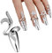 FRCOLOR 1 Pcs Bijoux De Mode Pour Femmes Anneau Pour Couvrir L'ongle Du Anneau D'ouverture D'ongle Anneau De Couverture D'ongle De Strass Ongle Coréen Nacré Anneau D'ongle