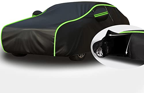 Vollgarage Autoabdeckung für Opel Corsa E 3-Door 2014-2019 Hecktürmodell Hitzeschutz Stoff für Auto Allwetter Wasserdicht Atmungsaktiv Staubdicht Schutz Voll Autoabdeckung - Negro