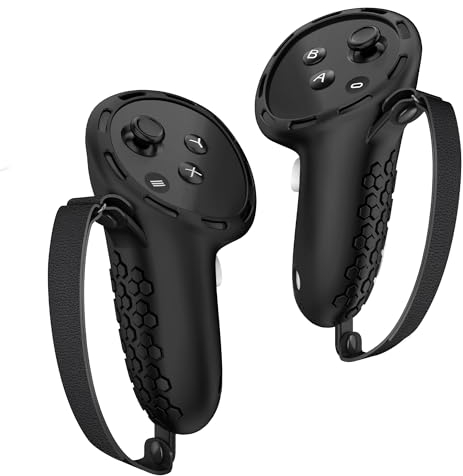 DigiCharge Schutzhülle für Meta Quest 3S / 3S Xbox edition/Quest 3 Touch Controller, Silikon Hülle Schutzhülle für MetaQuest VR Schutzhülle Silikon Fallschutz mit verstellbarer Handschlaufe