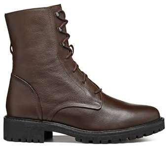 Geox D Hoara E, Stivale alla Caviglia Donna, Marrone Scuro, 37.5 EU