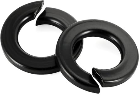 Arandela de bloqueo de resorte negro M12, acero inoxidable 304, junta elástica con revestimiento negro, para tornillos de fijación, 20 unidades