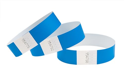 CINTAPUNTO - Einlassbändchen Papier - Eintrittsbänder 100 Stück - Einlassbänder - Festival Armbänder - Party Bändchen Einlass Eintritt - eintrittsbändchen - Bänder Club - wristband - Neon Blue