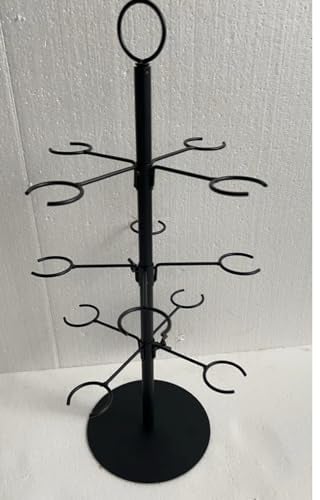 Trustic - Cocktail Tree Stand, Metal Drink Tower, 3 Tier - 12 Holders For Champagne, Martini, Margarita Cups (Black)