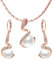 Vissen Blanche Boucle Oreille Perle Et Collier Pendentif Perle Ensemble Femme Boucles Oreilles Pendantes Or Rose Collier
