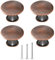 ShipeeKin 4x Vintage Antik-Messing Schrankknöpfe Schubladenknöpfe Schrankknauf Möbelknöpfe 30mm für Kommode Garderobe Badezimmer, Büro, Küche (Rot Kupfer)